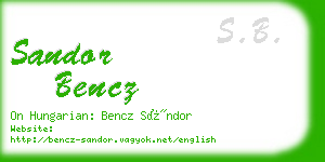 sandor bencz business card